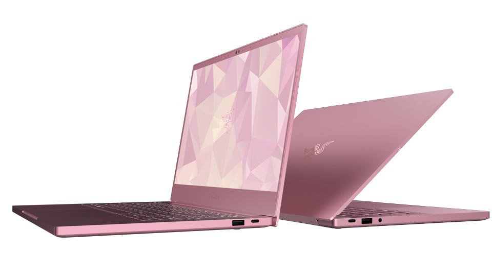 laptop merah muda Razer Blade Stealth Quartz Pink 2019
