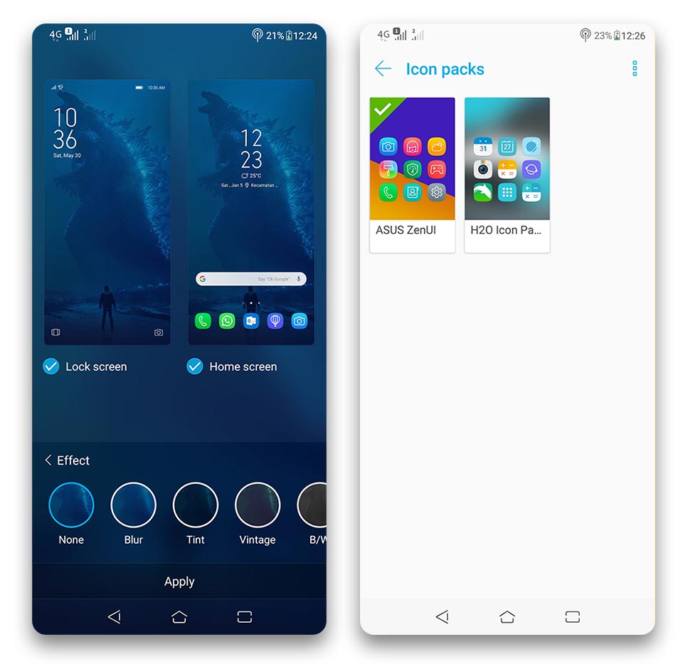 home screen zenui