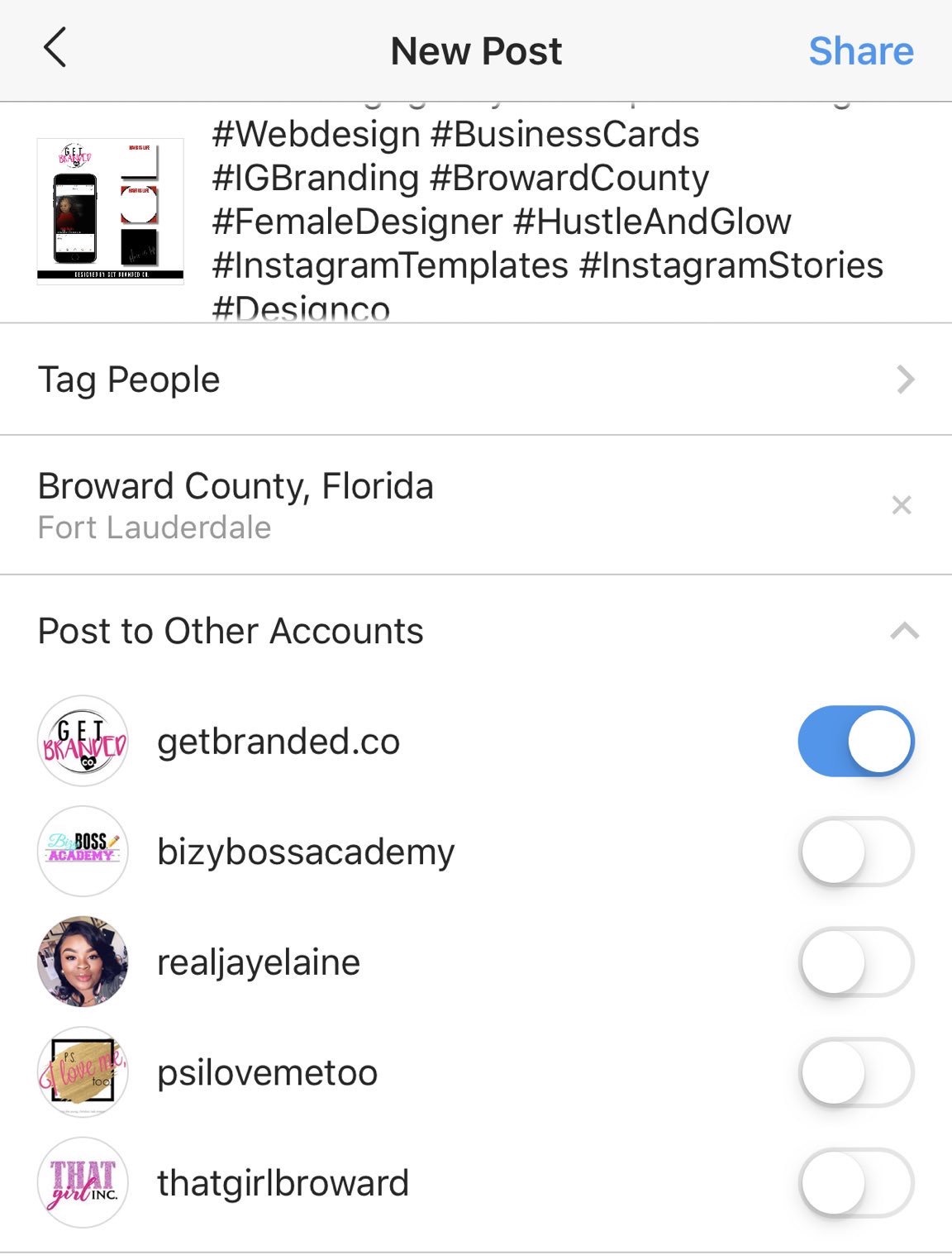 kirim ke beberapa akun instagram
