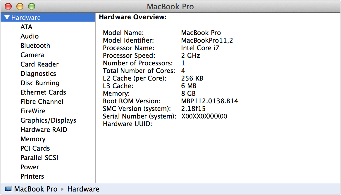 sistem information macbook