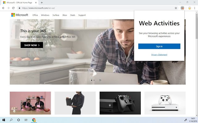 ekstensi chrome web activities