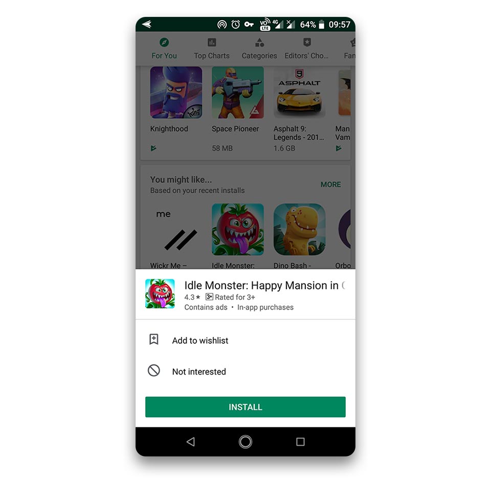 tandai aplikasi tidak menarik