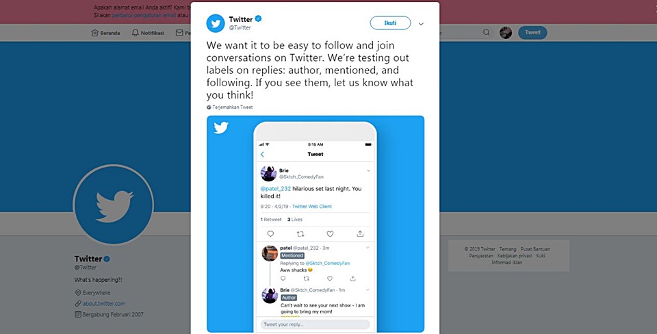 Fitur Terbaru Twitter Sedang Dalam Masa Uji Coba