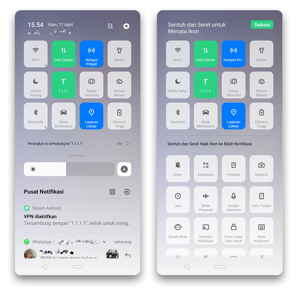 atur setelan cepat realme 3