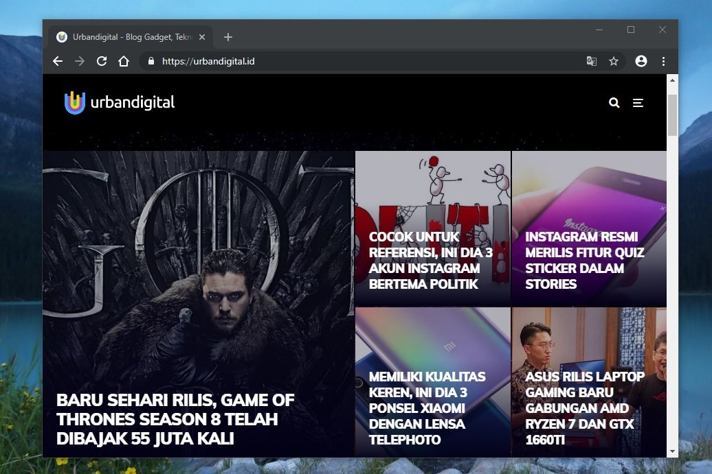 tampilan dark mode chrome windows