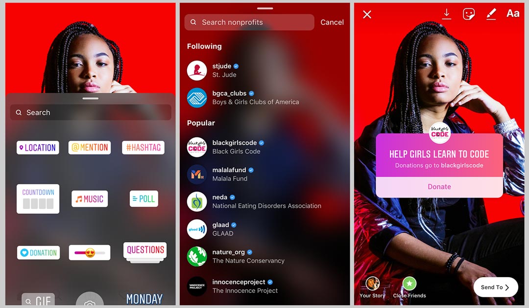 stiker donasi instagram stories