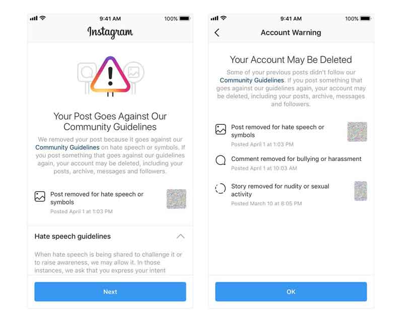 peringatan Instagram untuk akun yang akan dihapus