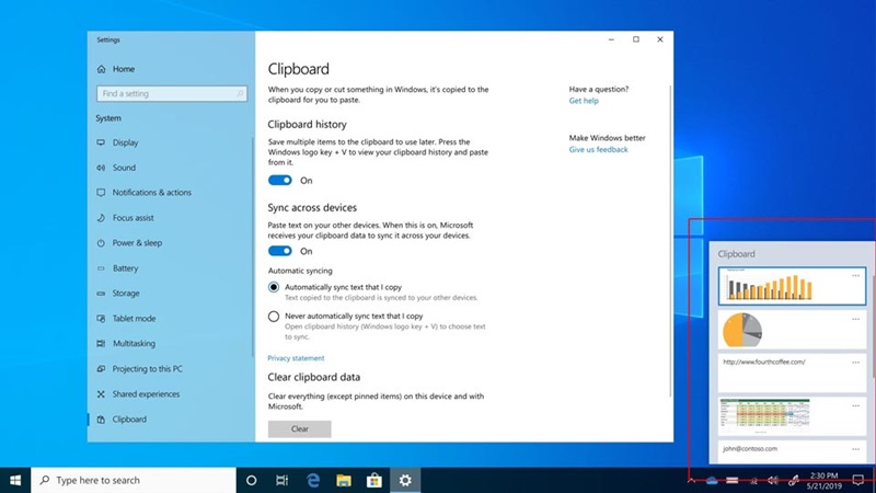 Akses Riwayat Clipboard di Windows 10