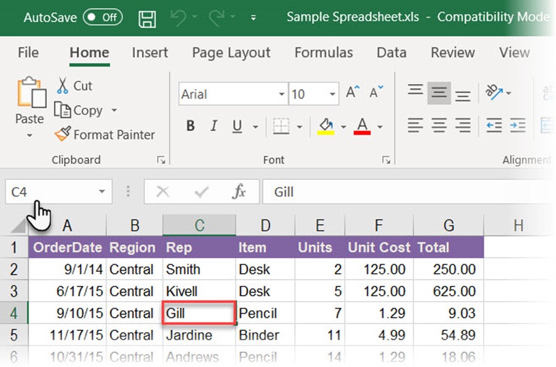 Menemukan Alamat Cell yang Dipilih - Name Box di Microsoft Excel