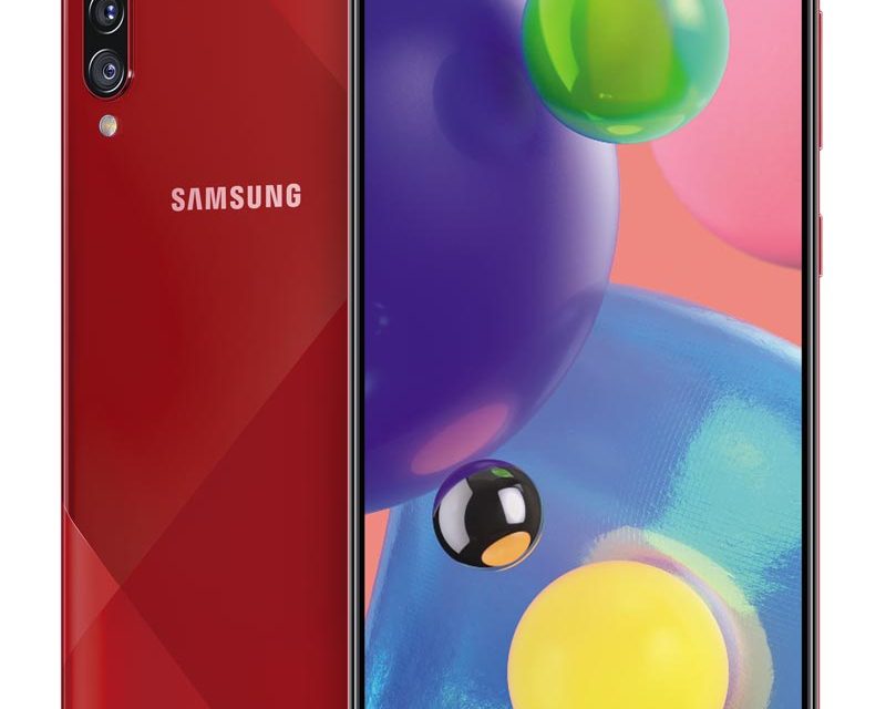 Samsung Galaxy A70s warna merah