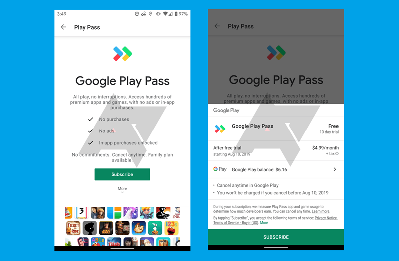 Detail Harga dan pengertian Google Play Pass