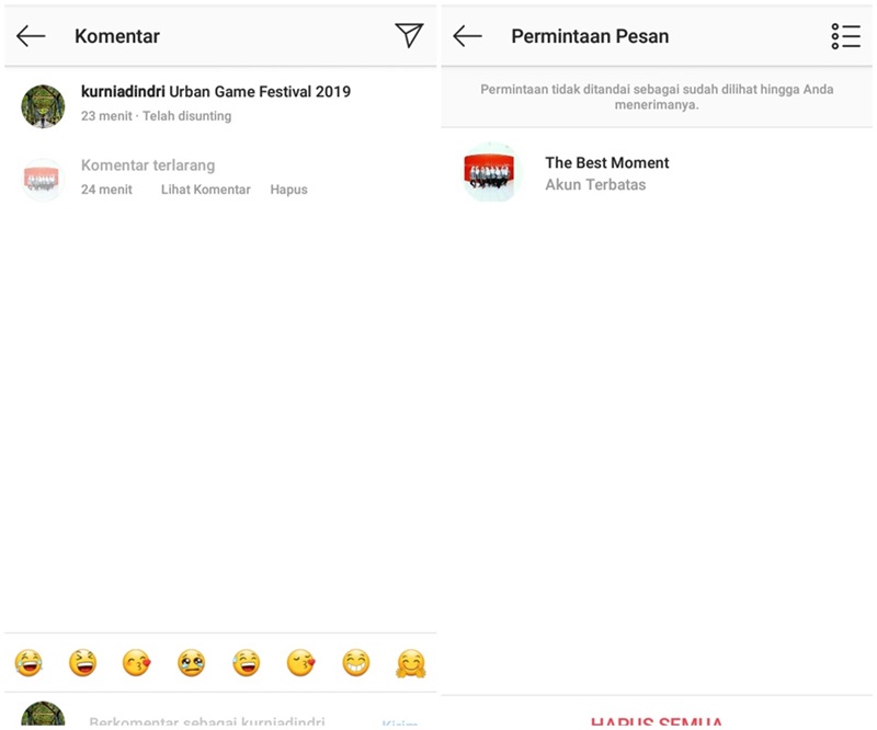 Membatasi Komentar Orang Tertentu - restrict instagram