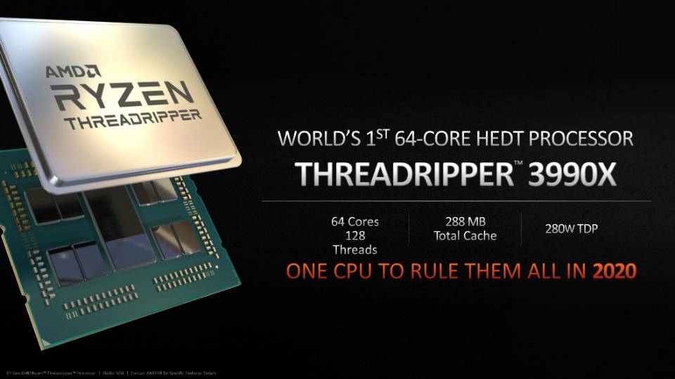 Prosesor AMD Ryzen Threadripper 3990X Akan Tiba Tahun 2020