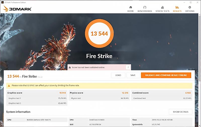 3dmark fire strike rog strix gl10cs