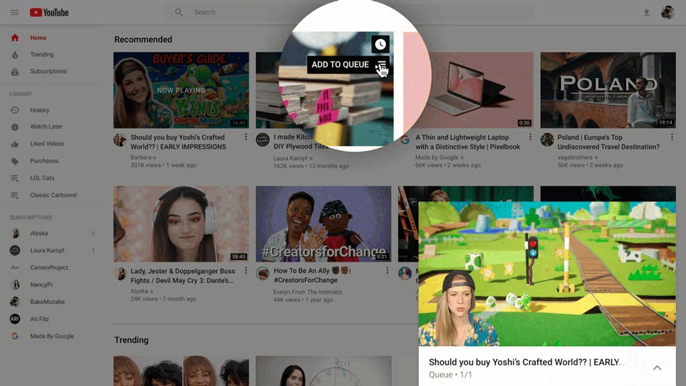 add to queue youtube 2019