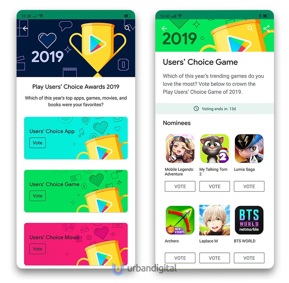 play store users choice awards 2019 mobile