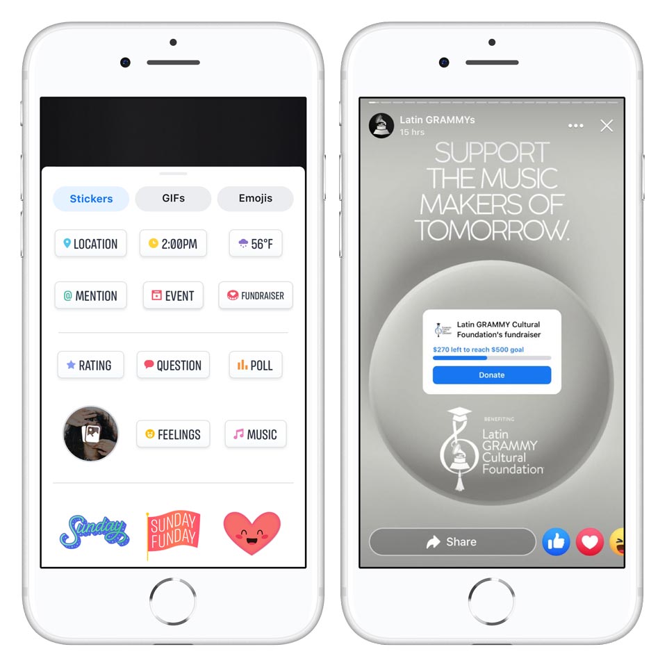 Stiker donasi di FB Stories