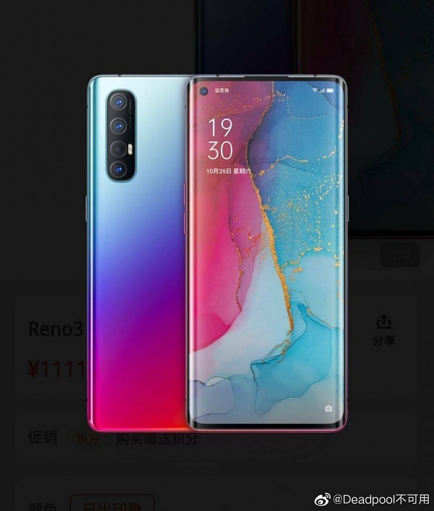 RUMOR! OPPO Reno 3 Pro Bakal Jadi Ponsel 5G Dual-mode Tertipis