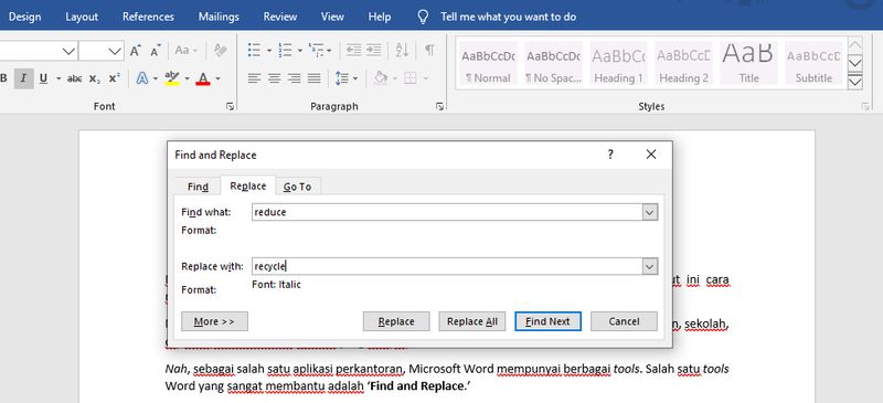 Cara Menggunakan 'Find and Replace' di Microsoft Word