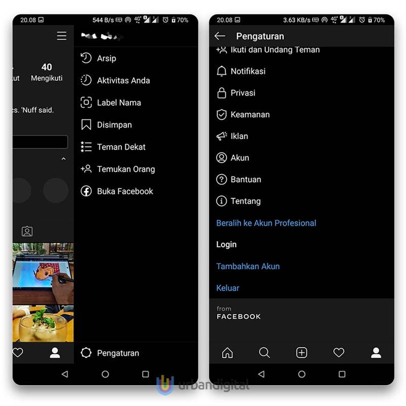 Login Multi-Akun Instagram via Pengaturan