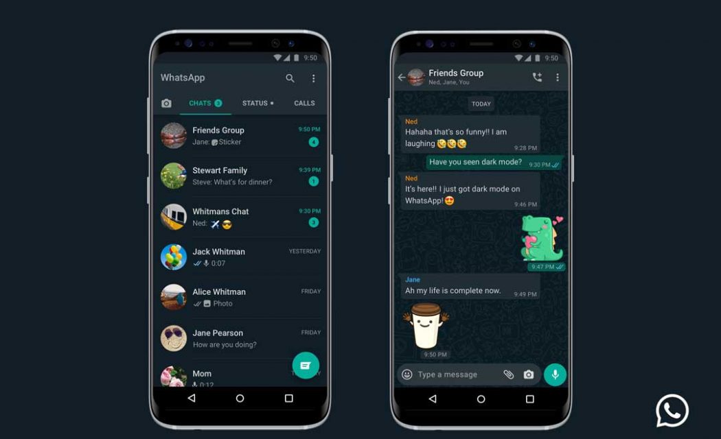 mode gelap whatsapp