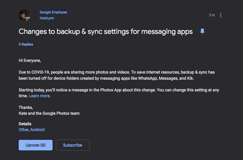 Google Photos Stop Cadangkan Gambar dari WhatsApp dan Media Sosial