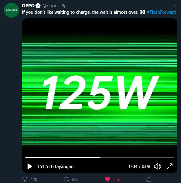 RUMOR! OPPO Siap Rilis Flash Charger 125W yang Super Cepat