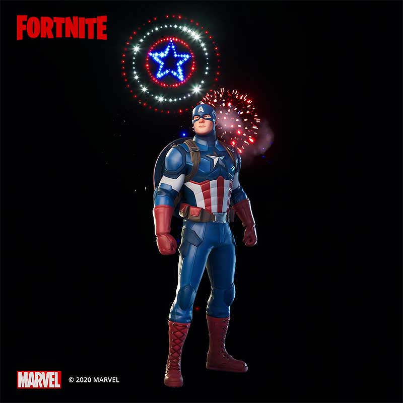 Captain Amrerica Grand Salute emote di Fortnite