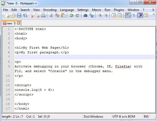 aplikasi untuk menulis script html