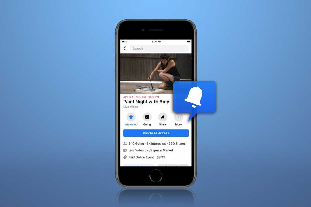 ilustrasi notifikasi facebook di iphone