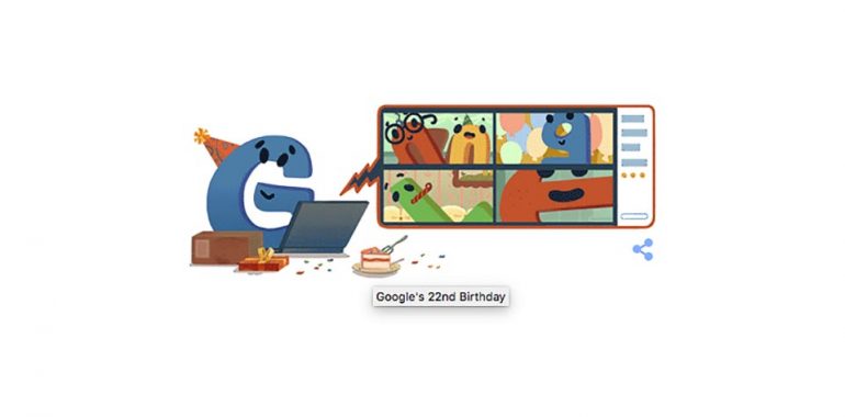 doodle google ulang tahun ke-22