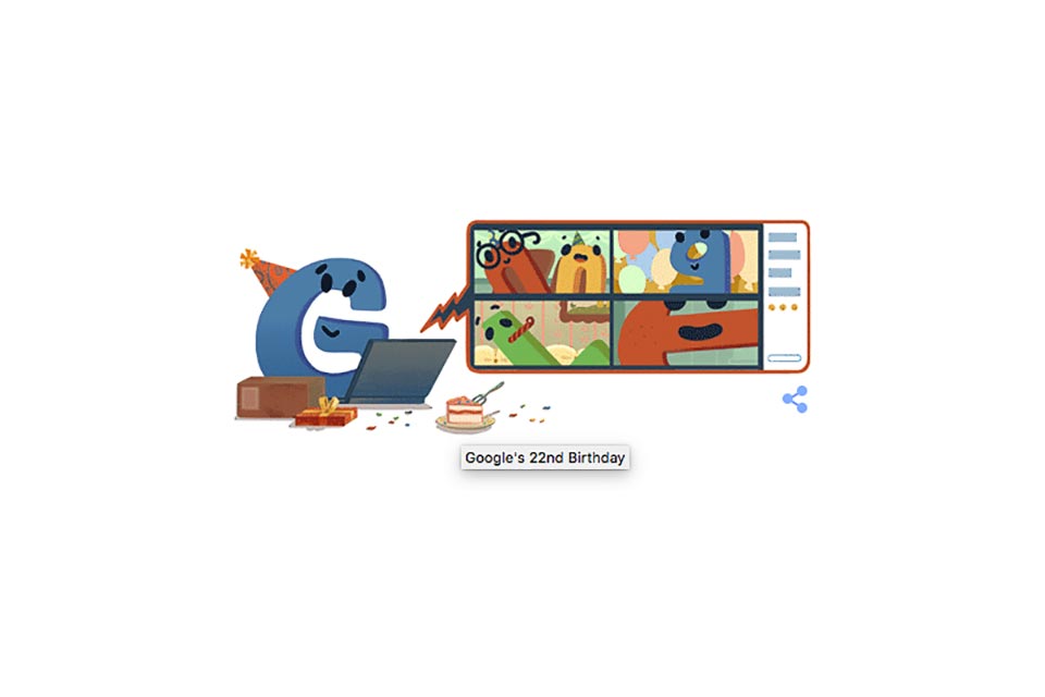 doodle google ulang tahun ke-22