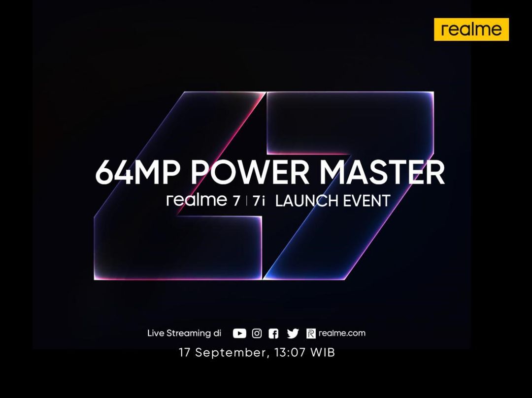 Siap-siap, Realme 7 dan 7i akan Meluncur di Indonesia 17 September