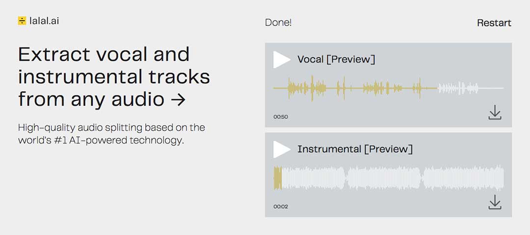 memisah suara instrumen dan vokal dari lagu lewat aplikasi