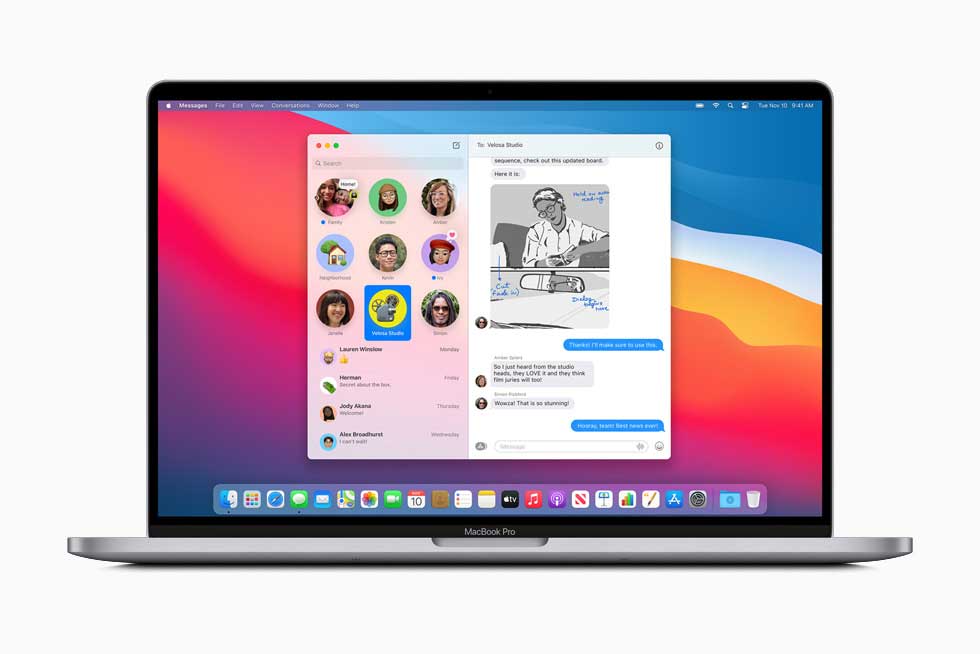 apple macos bigsur pinned messages