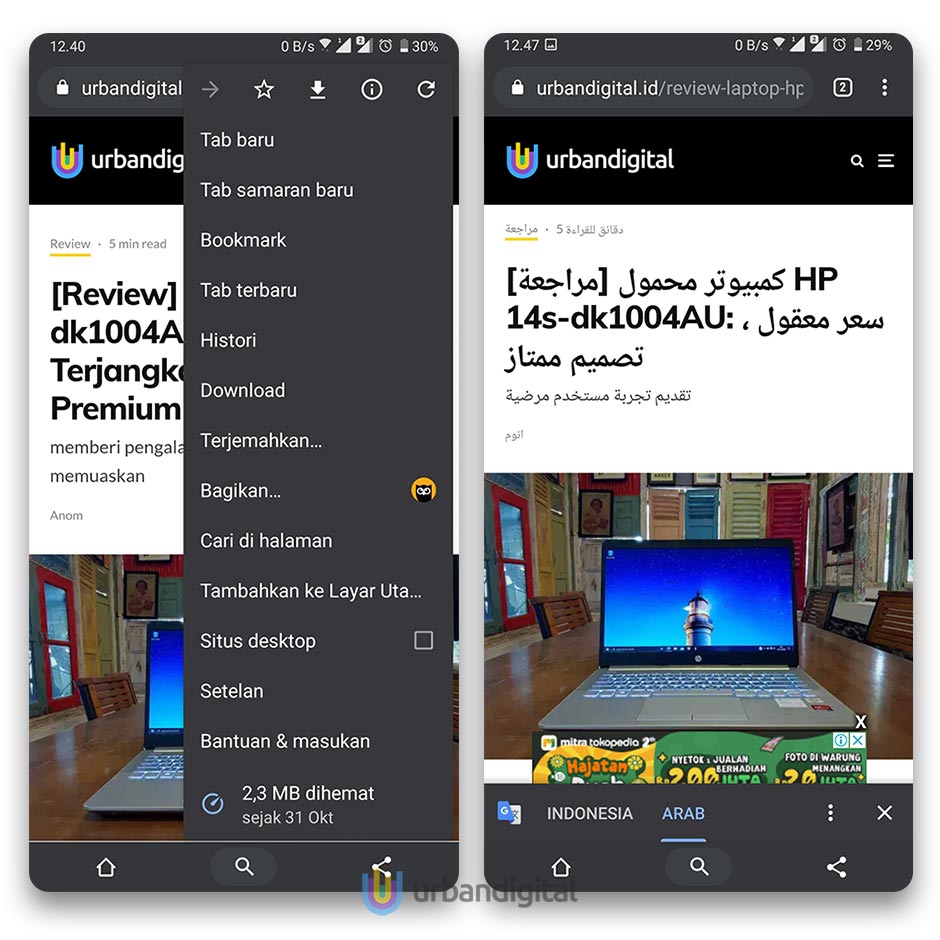terjemahan di chrome android