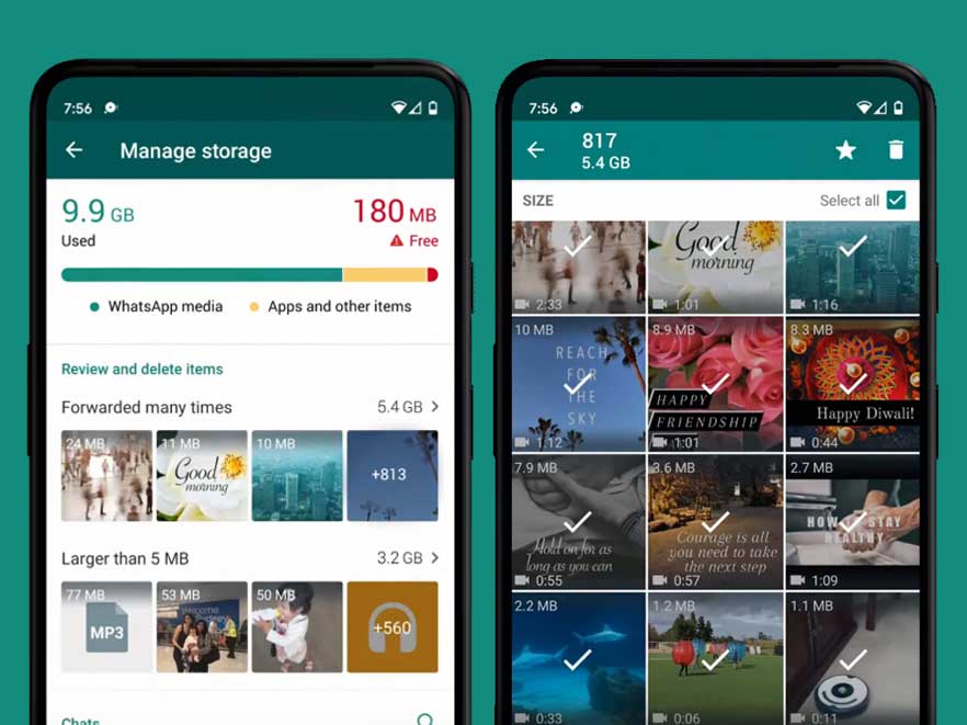 whatsapp manage storage