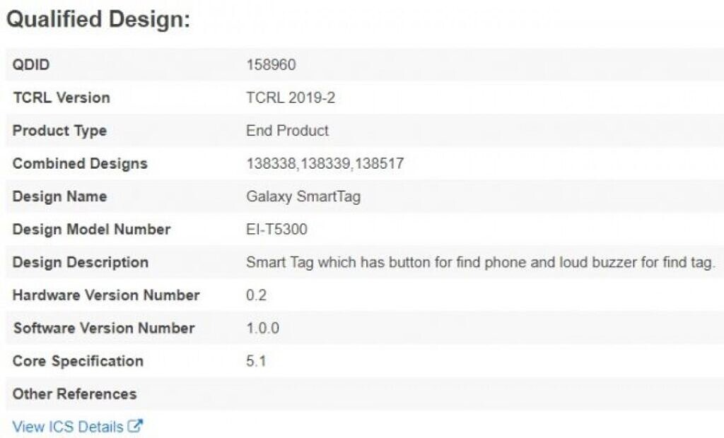 222Samsung Galaxy Smart Tag certification listing 1 1024x620 1