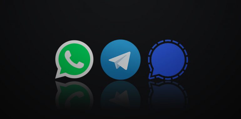 logo whatsapp telegram signal