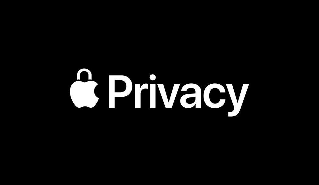 Apple PRivacy black background white lettering