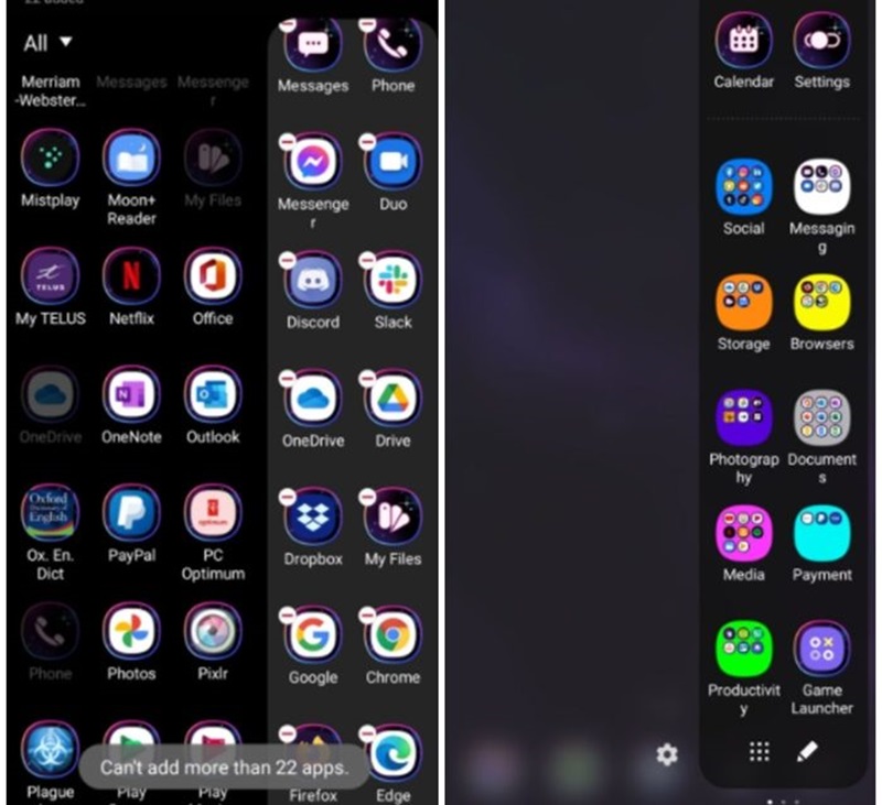 Atur dengan Menggunakan Edge Screen - mengatur aplikasi ponsel Samsung