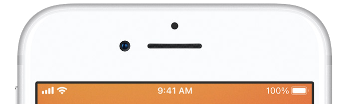 letak ikon status di iphone dengan touch id