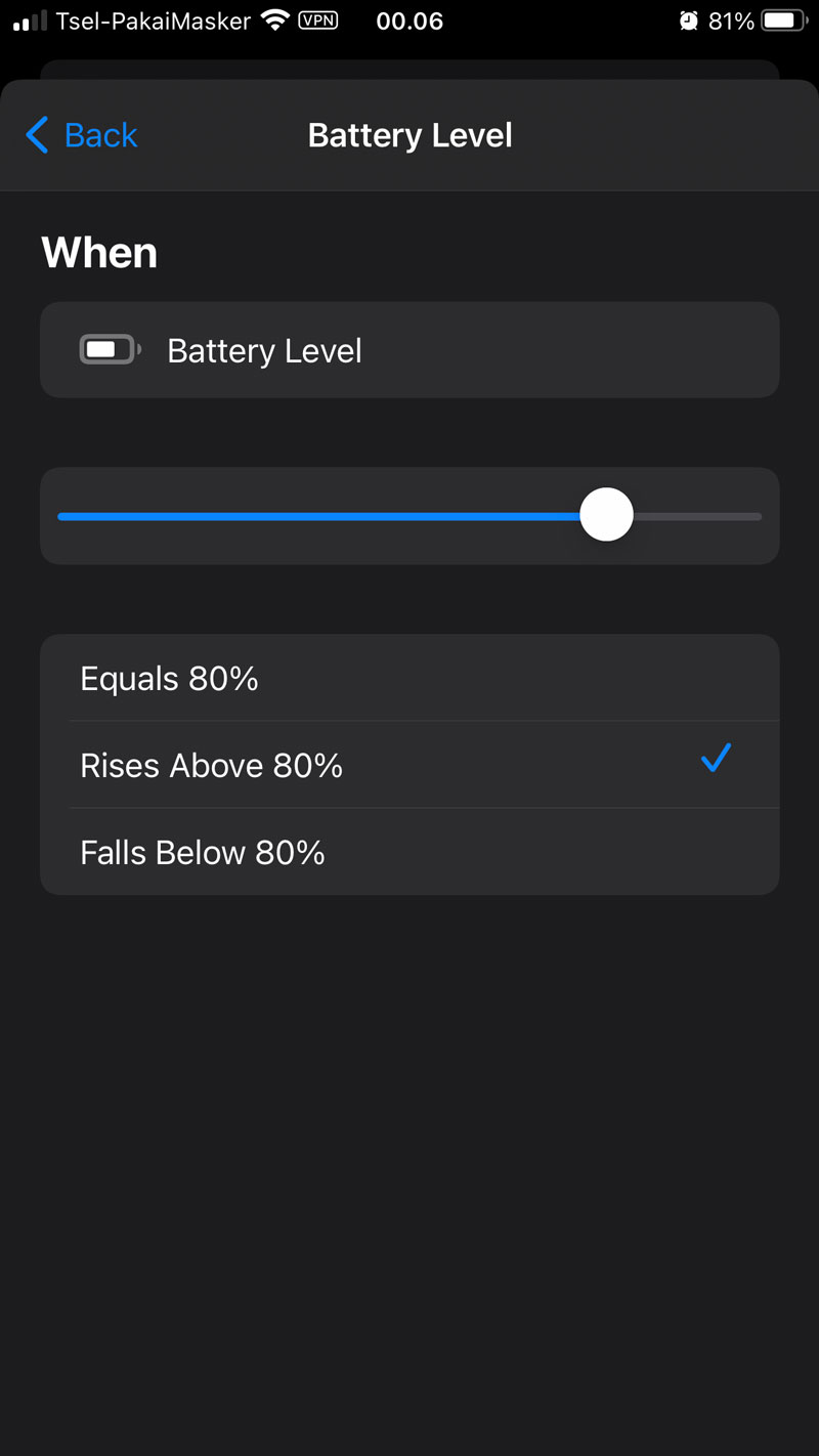 Cara Membuat Notifikasi Charge Baterai iPhone 3