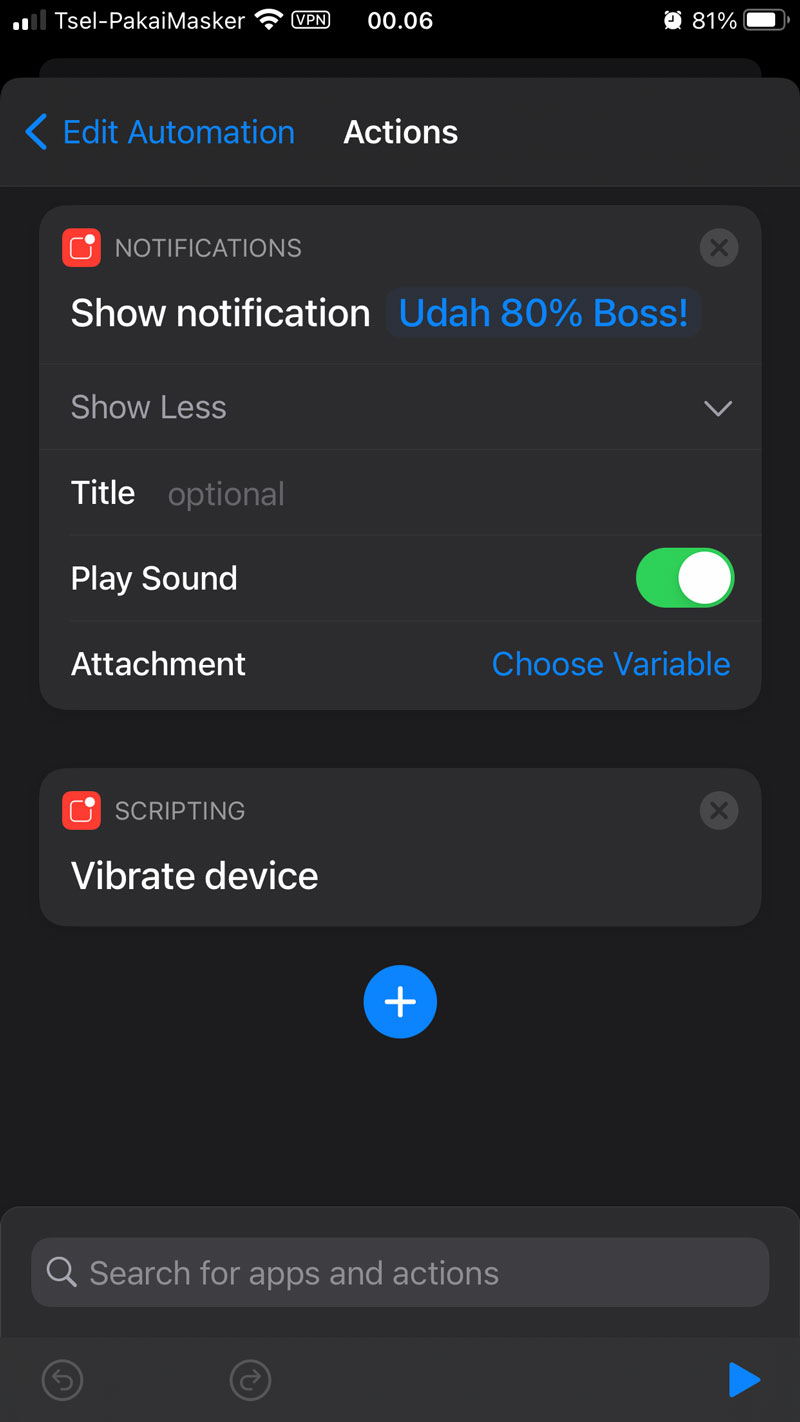 Cara Membuat Notifikasi Charge Baterai iPhone 6