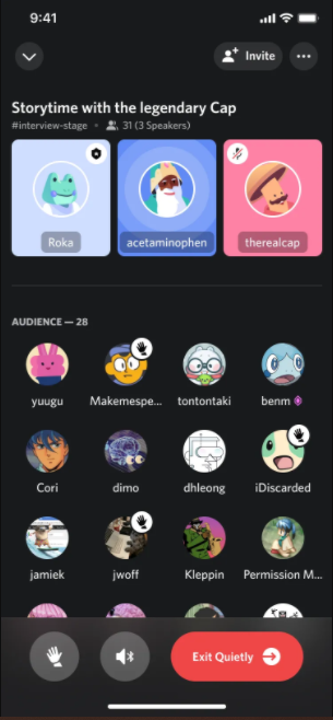 Tampilan Stage Channel Discord Smartphone