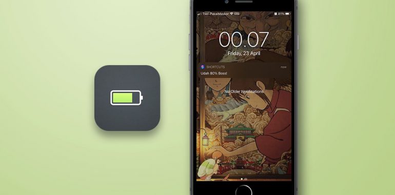 notifikasi charge baterai iphone