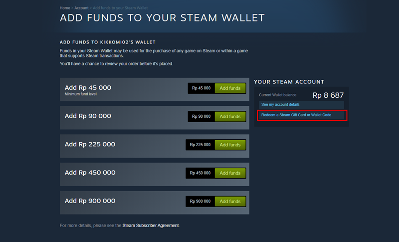 Cara Isi Steam Wallet