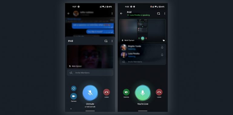 Telegram v7.8 beta screen and video sharing featured