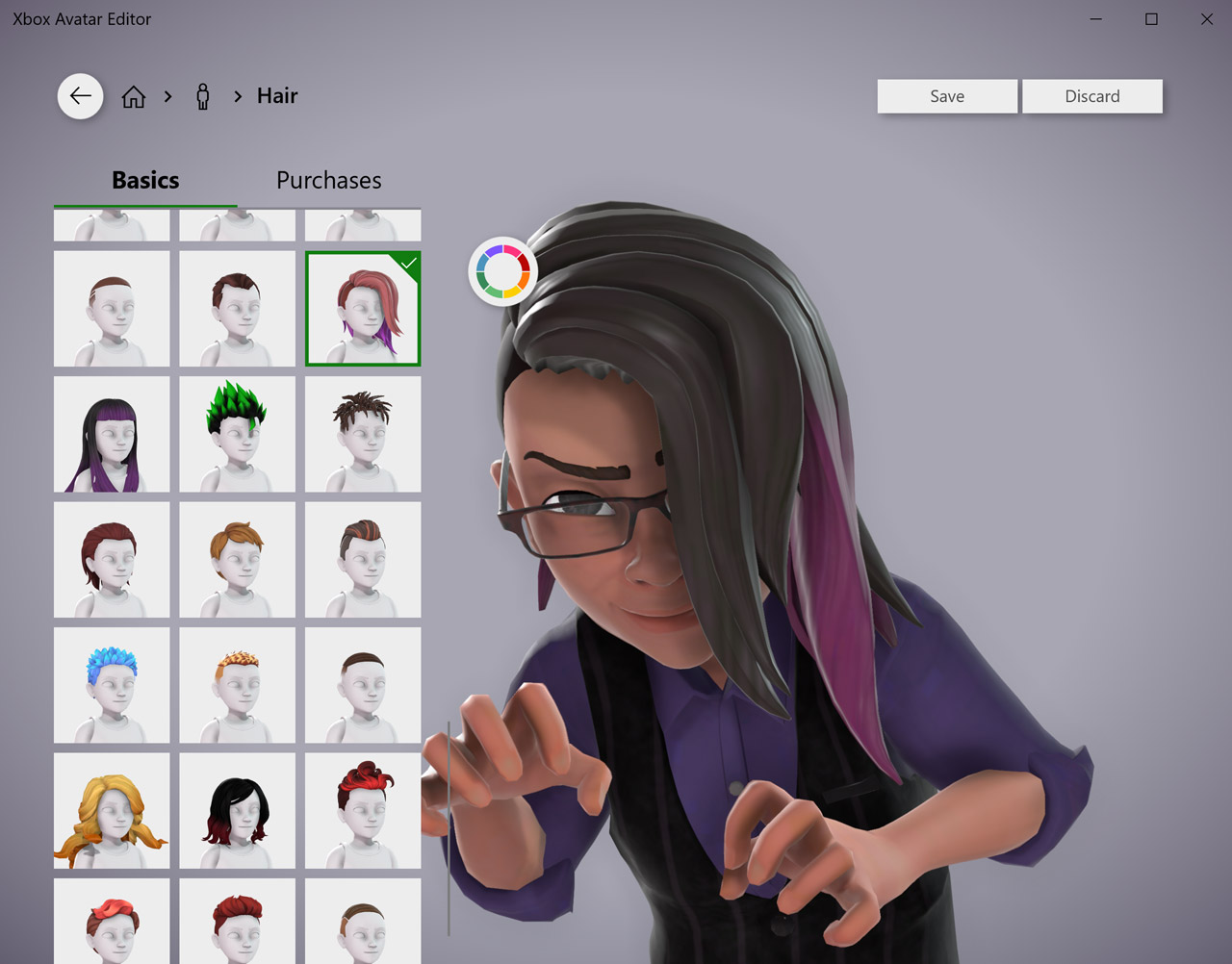 detil pilihan elemen xbox avatar editor