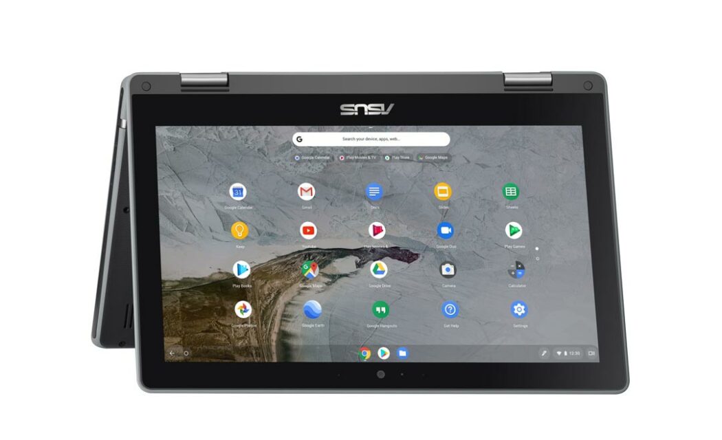 ASUS Chromebook C214 dalam mode tenda